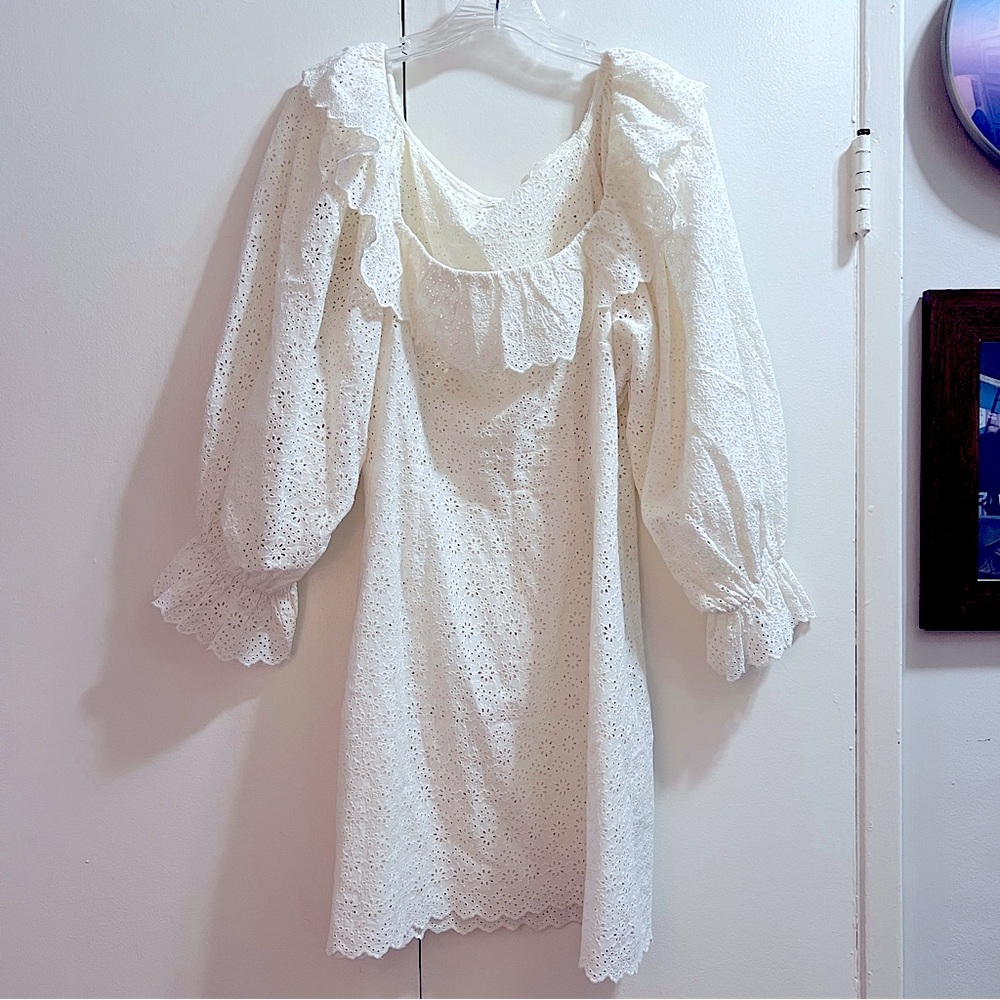 COPY - Doen Franique White Eyelet Mini Dress in Salt Size L
